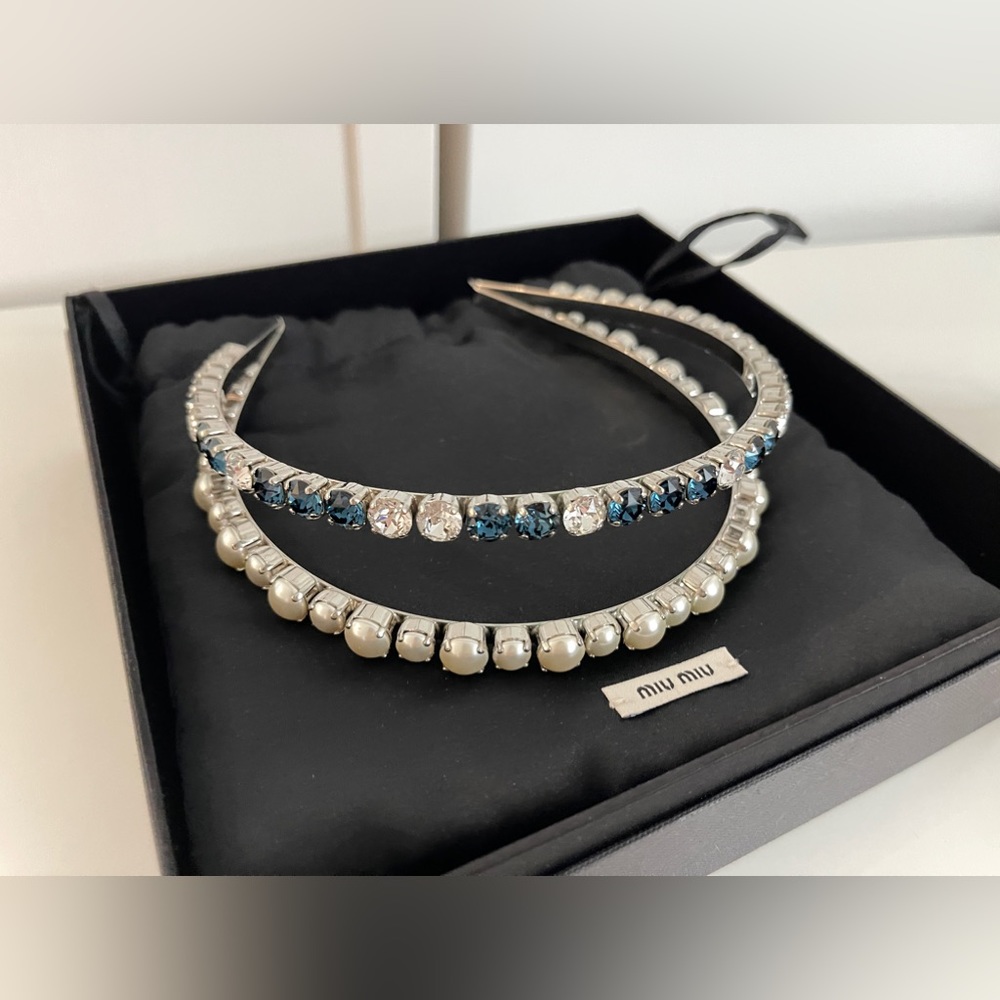 Miu Miu Pearl & Crystal Hair Band; Brand New; with package